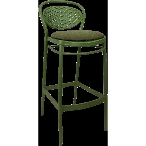 Siesta Marcel Bar Stool 75cm (Dry Bar Height) - Olive Green with Olive Green Fabric Cushion