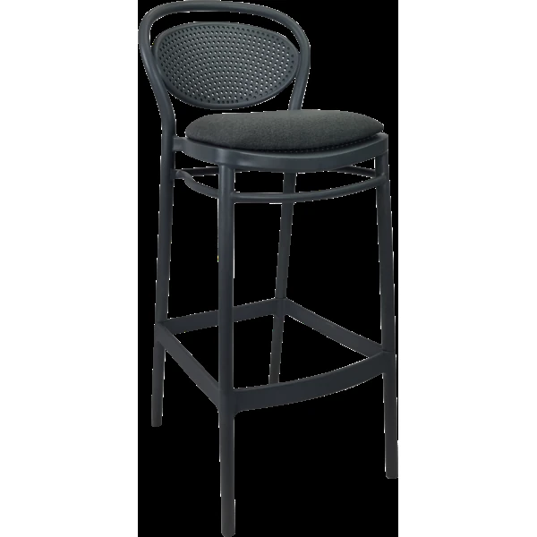Siesta Marcel Bar Stool 75cm (Dry Bar Height) - Anthracite with Anthracite Fabric Cushion