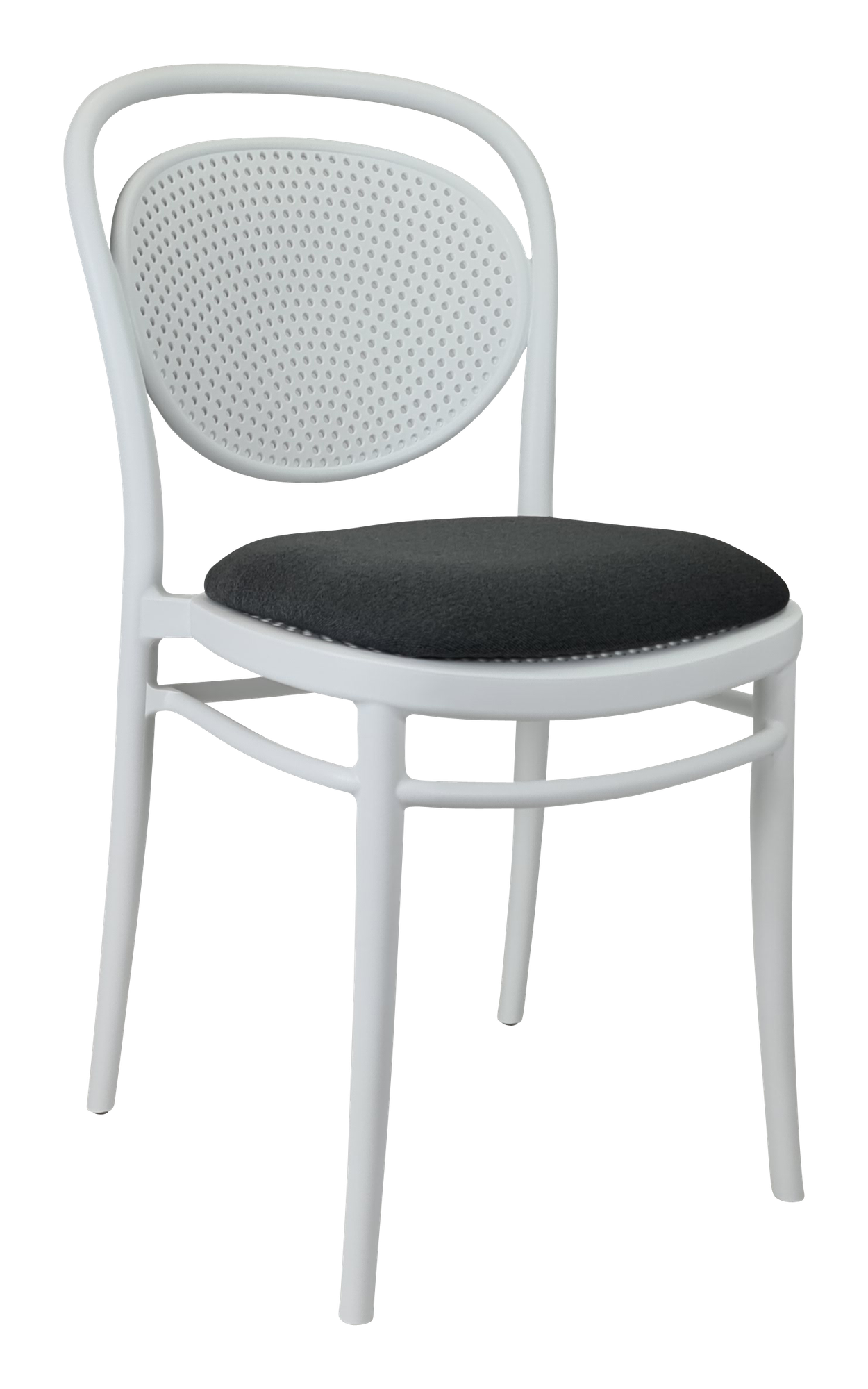 Siesta Marcel Chair - White with Anthracite Fabric Cushion