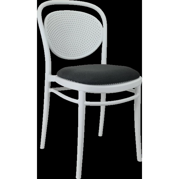 Siesta Marcel Chair - White with Anthracite Fabric Cushion