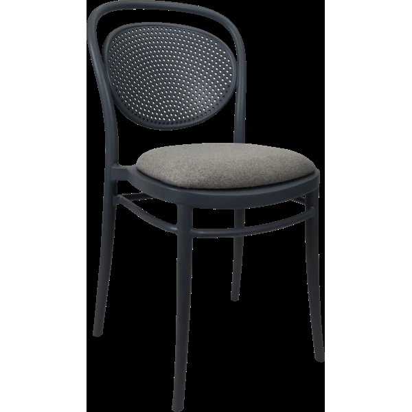 Siesta Marcel Chair - Anthracite with Taupe Fabric Cushion