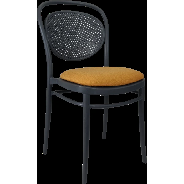 Siesta Marcel Chair - Anthracite with Orange Fabric Cushion