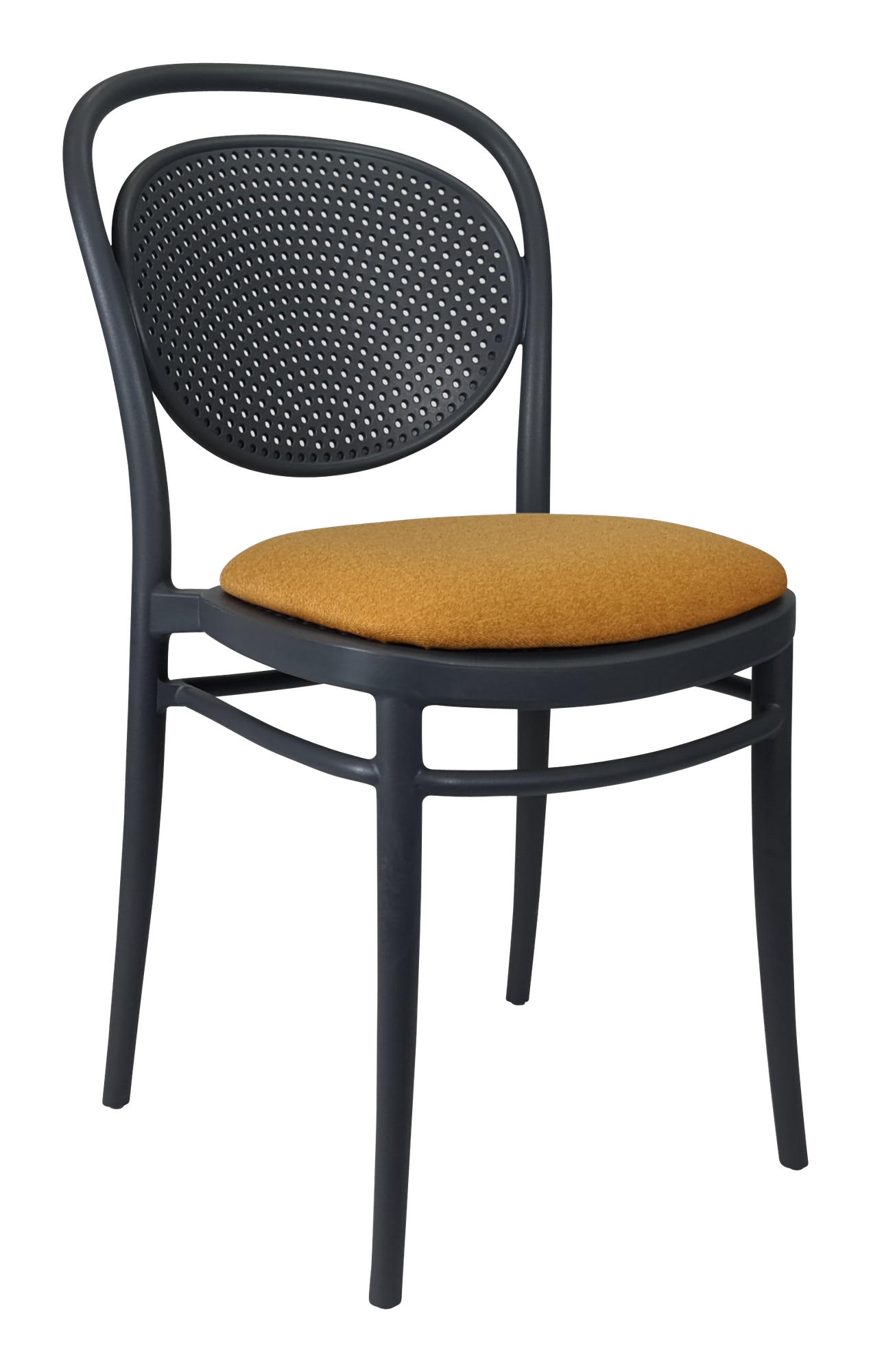 Siesta Marcel Chair - Anthracite with Orange Fabric Cushion