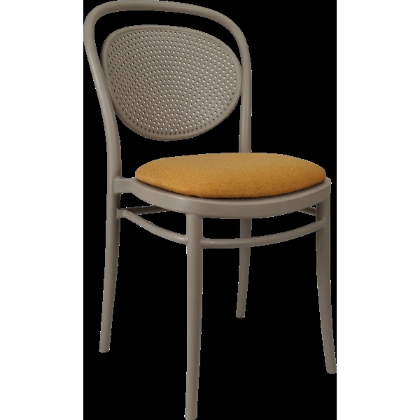 Siesta Marcel Chair - Taupe with Orange Fabric Cushion