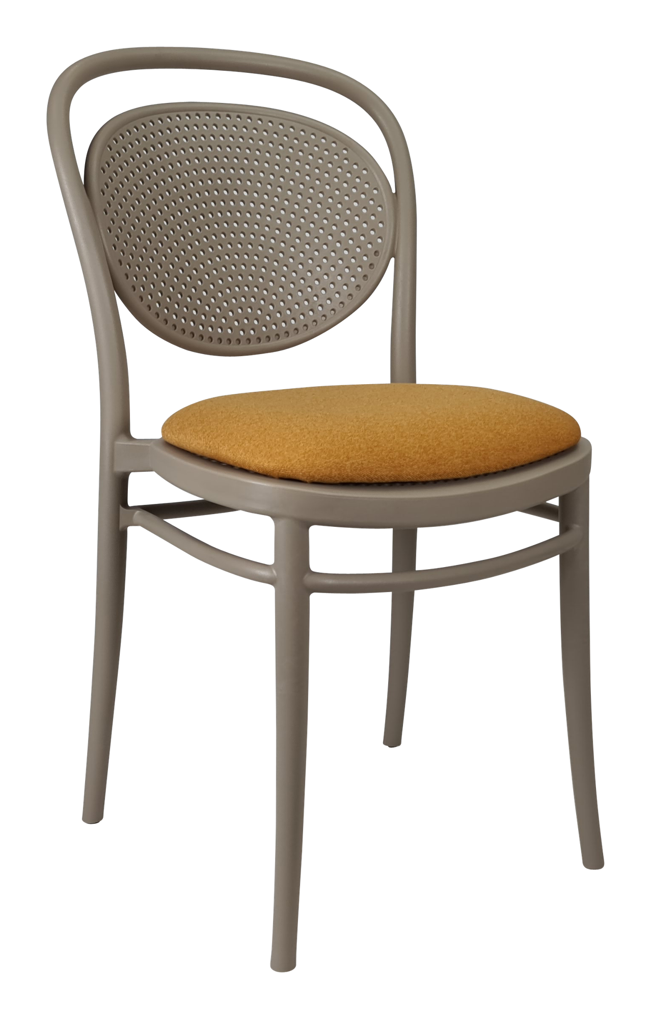 Siesta Marcel Chair - Taupe with Orange Fabric Cushion