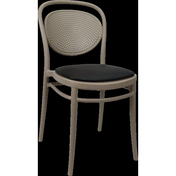 Siesta Marcel Chair - Taupe with Black Vinyl Cushion