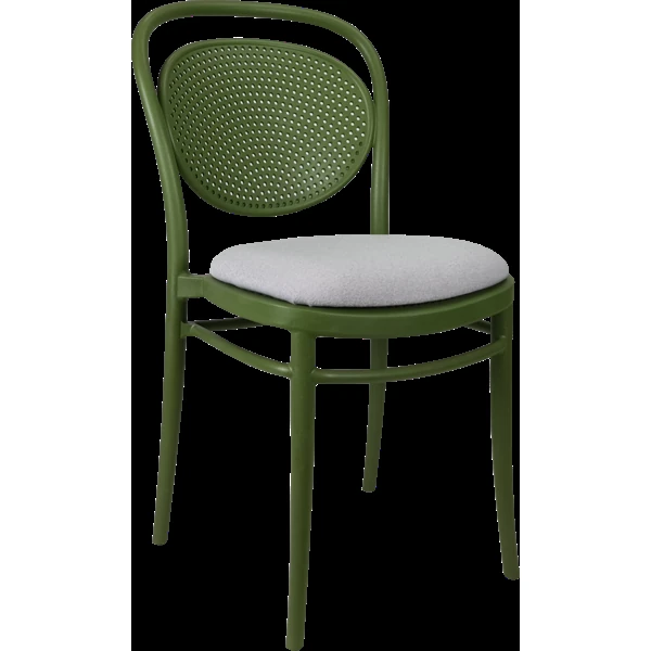 Siesta Marcel Chair - Olive Green with Light Grey Fabric Cushion