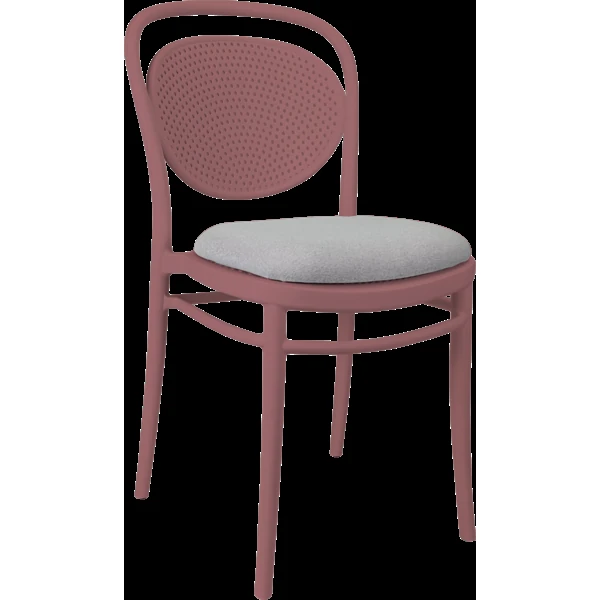 Siesta Marcel Chair - Marsala with Light Grey Fabric Cushion
