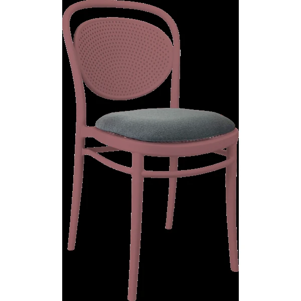 Siesta Marcel Chair - Marsala with Taupe Fabric Cushion
