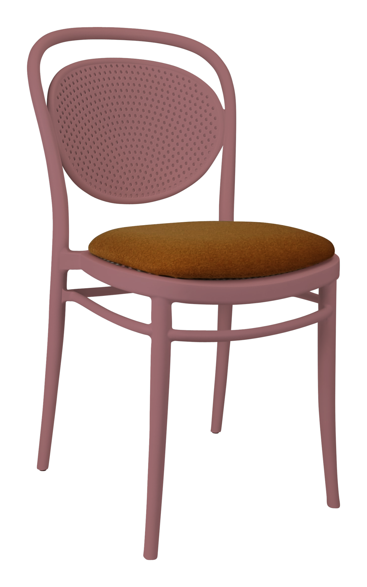 Siesta Marcel Chair - Marsala with Orange Fabric Cushion