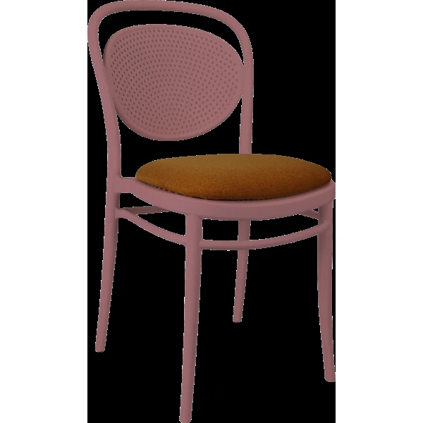 Siesta Marcel Chair - Marsala with Orange Fabric Cushion