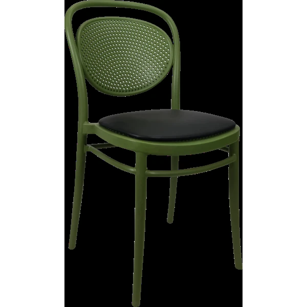 Siesta Marcel Chair - Olive Green with Black Vinyl Cushion