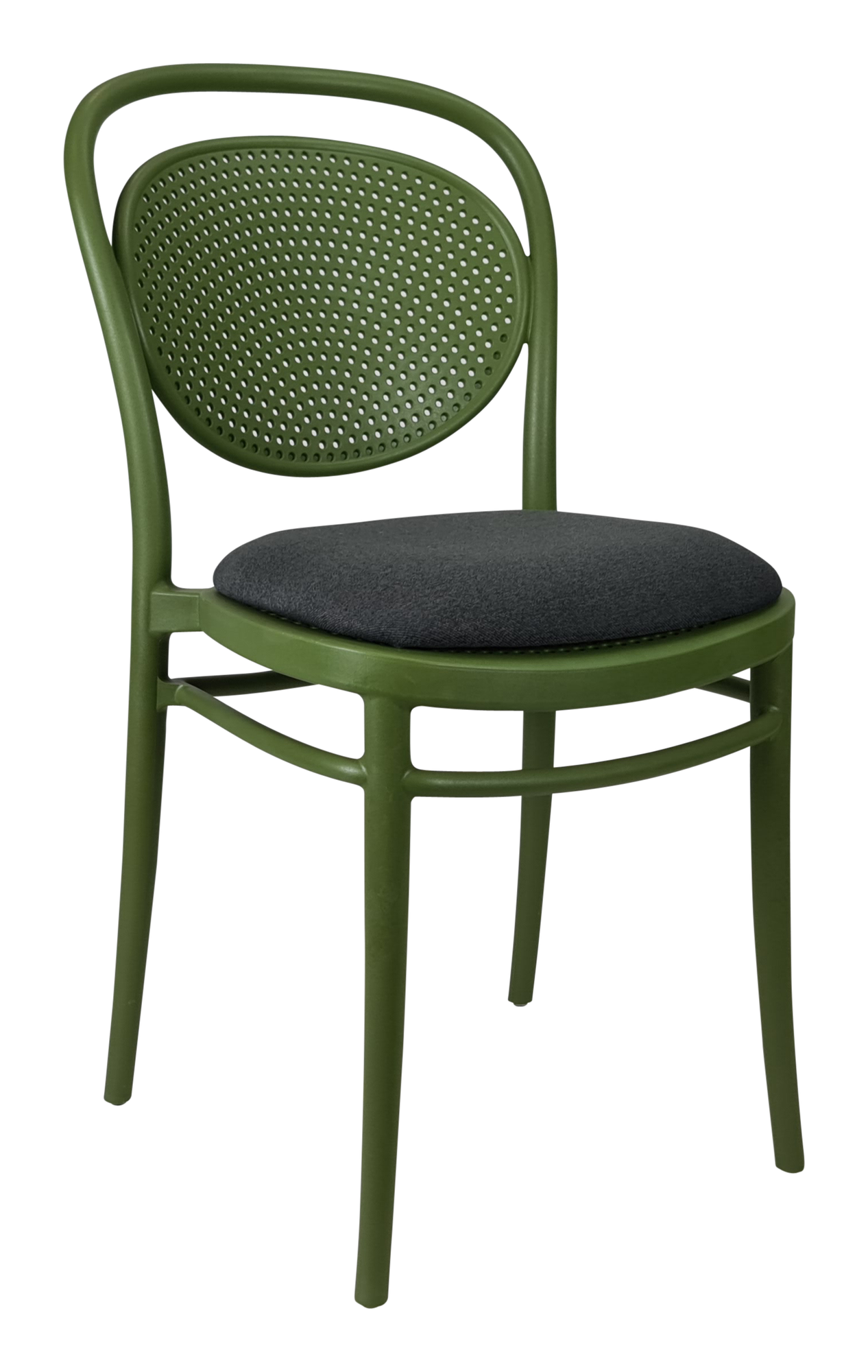 Siesta Marcel Chair - Olive Green with Anthracite Fabric Cushion