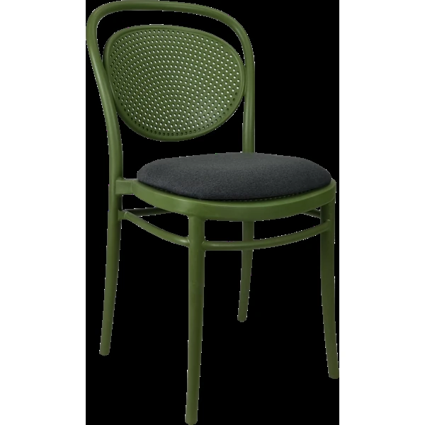 Siesta Marcel Chair - Olive Green with Anthracite Fabric Cushion
