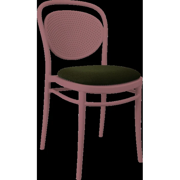 Siesta Marcel Chair - Marsala with Olive Green Fabric Cushion