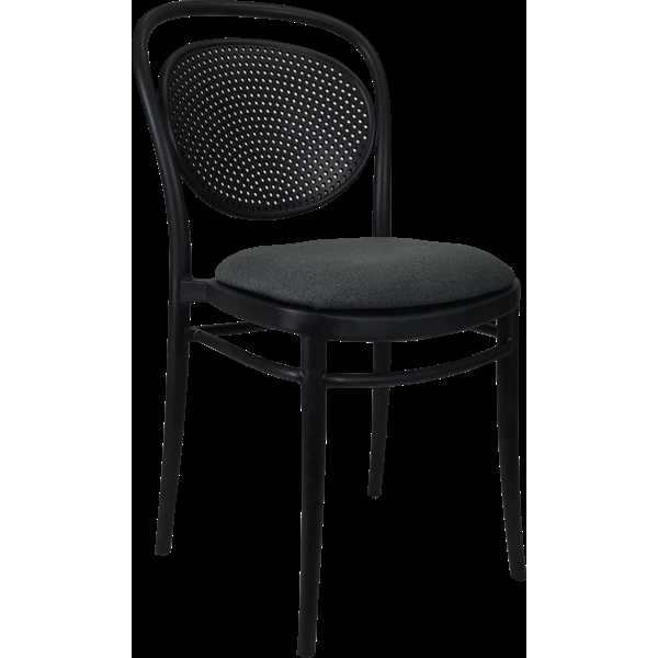 Siesta Marcel Chair - Black with Anthracite Fabric Cushion