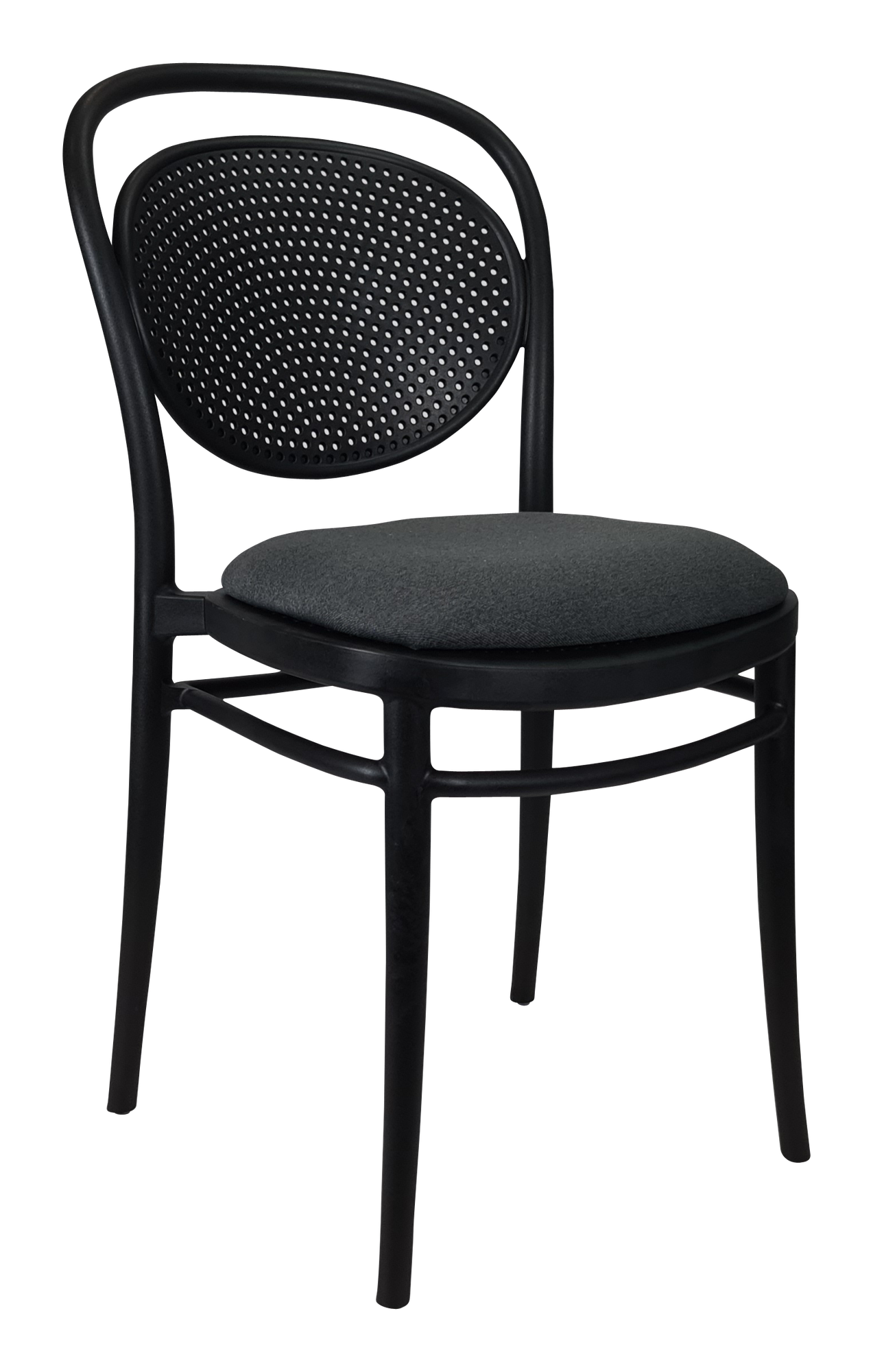 Siesta Marcel Chair - Black with Anthracite Fabric Cushion