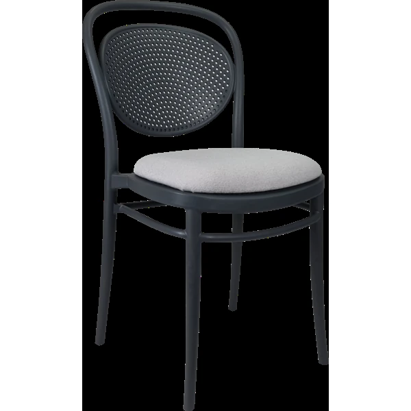 Siesta Marcel Chair - Anthracite with Light Grey Fabric Cushion