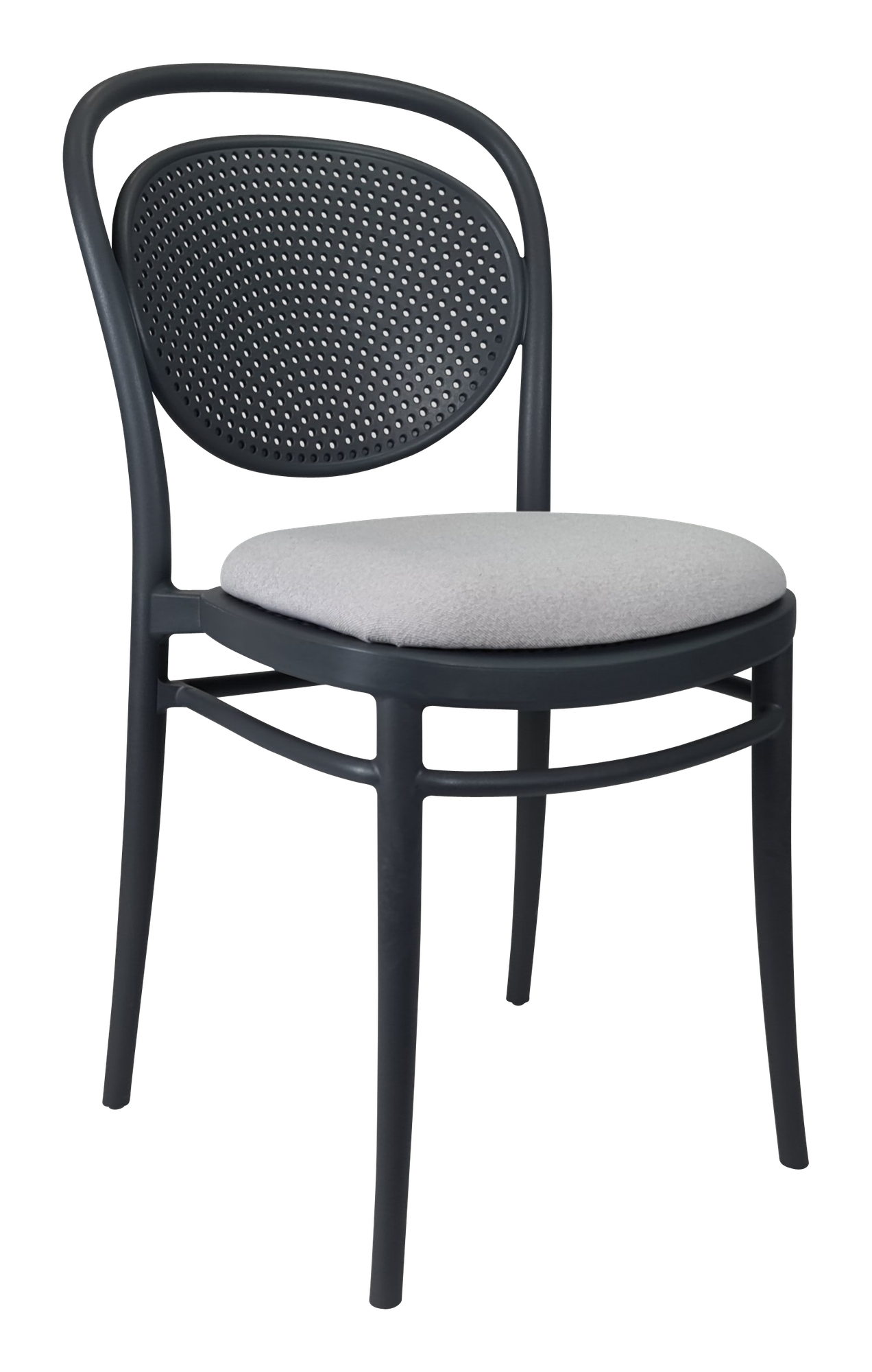Siesta Marcel Chair - Anthracite with Light Grey Fabric Cushion