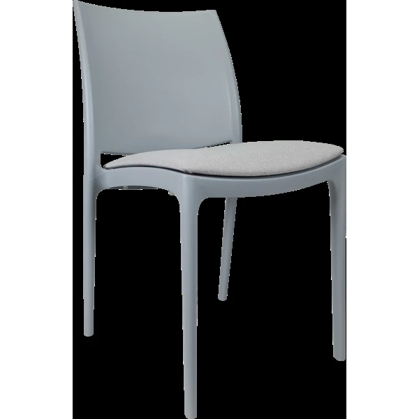 Siesta Maya Chair - Silver Grey with Light Grey Fabric Cushion