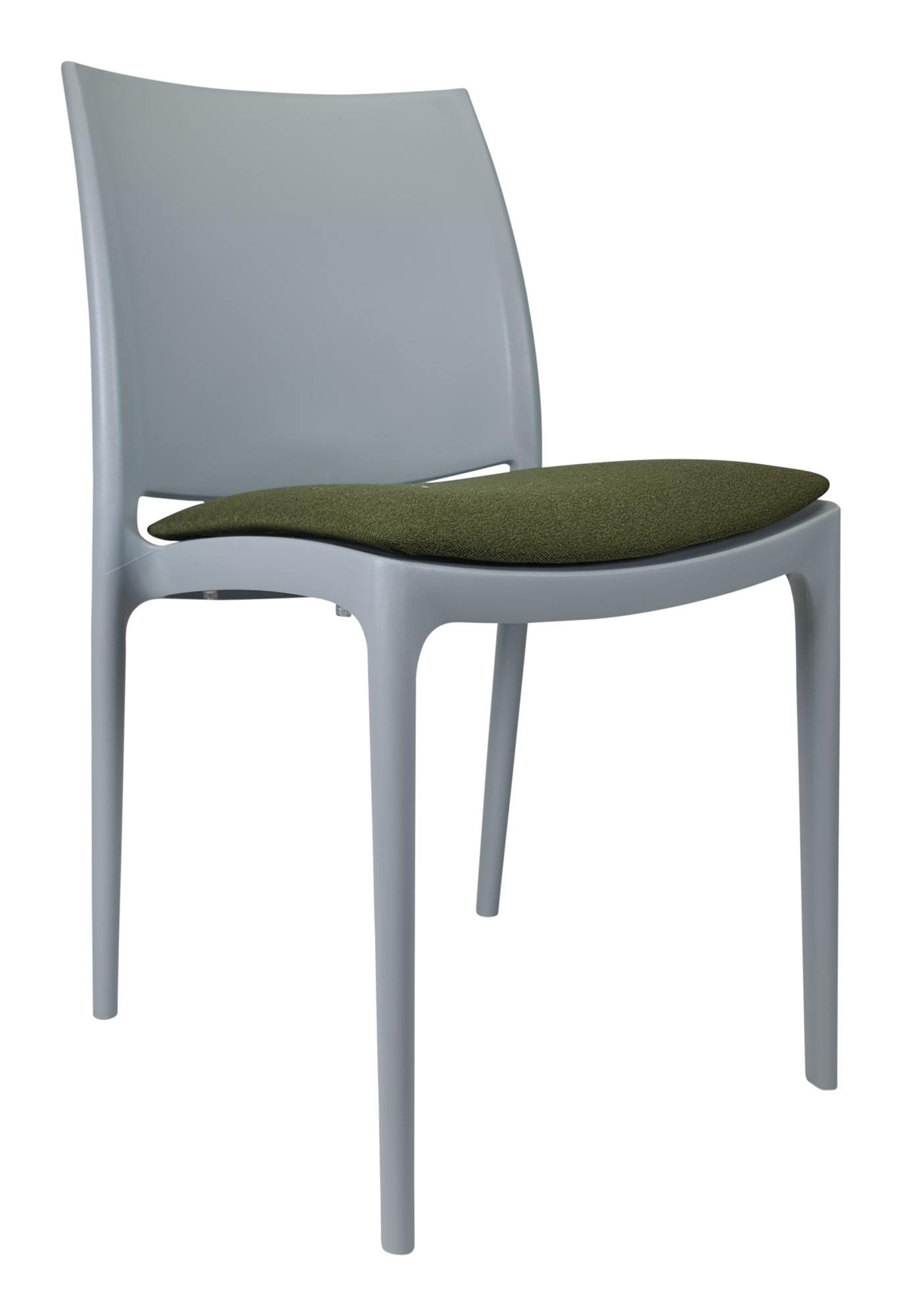 Siesta Maya Chair - Silver Grey with Olive Green Fabric Cushion