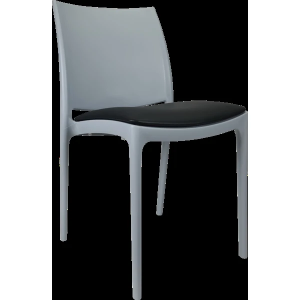Siesta Maya Chair - Silver Grey with Black Vinyl Cushion