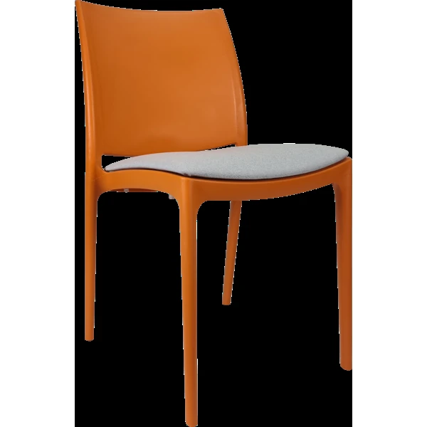 Siesta Maya Chair - Orange with Light Grey Fabric Cushion