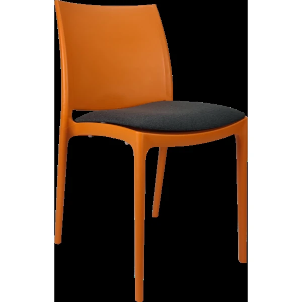 Siesta Maya Chair - Orange with Taupe Fabric Cushion