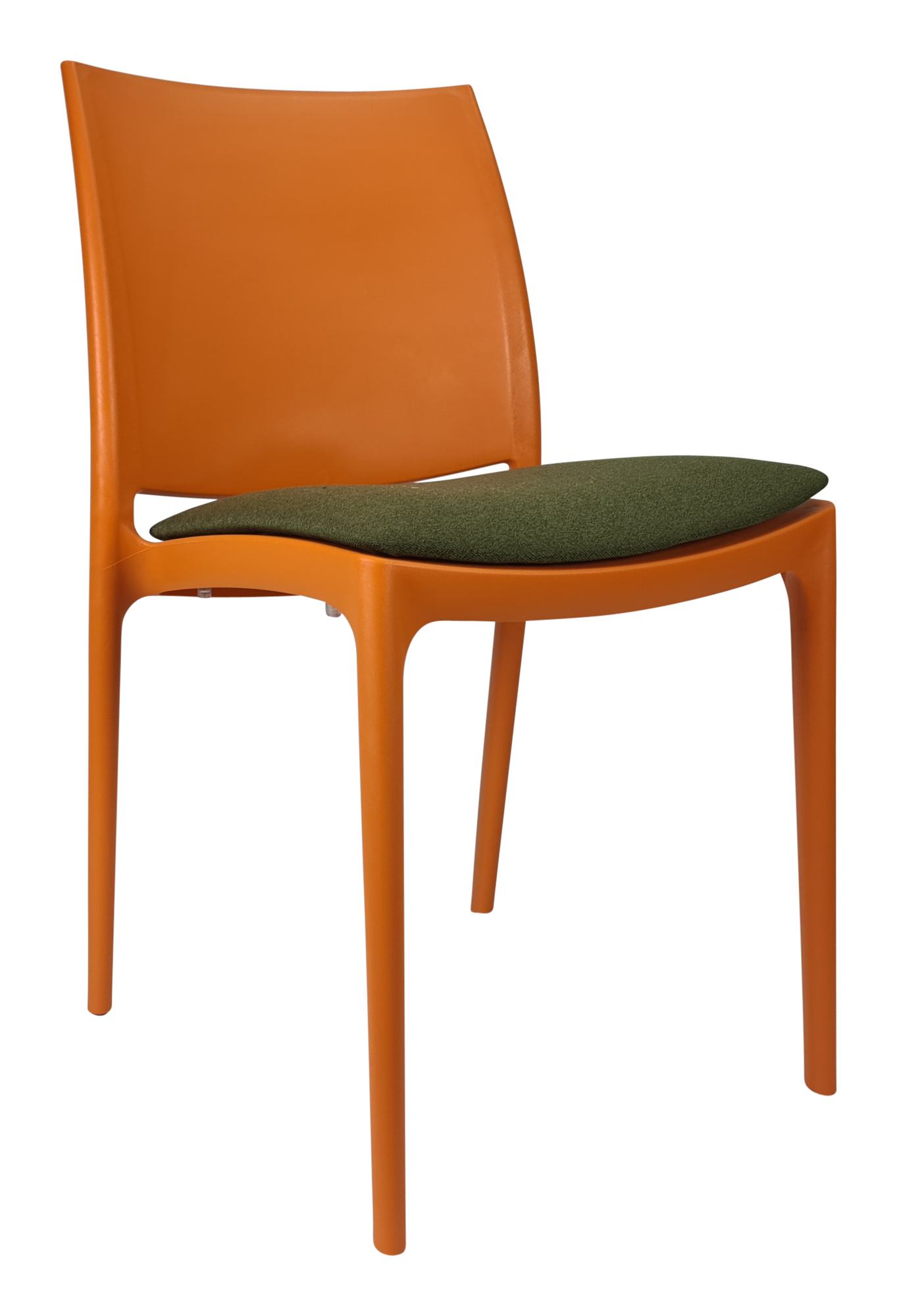 Siesta Maya Chair - Orange with Olive Green Fabric Cushion