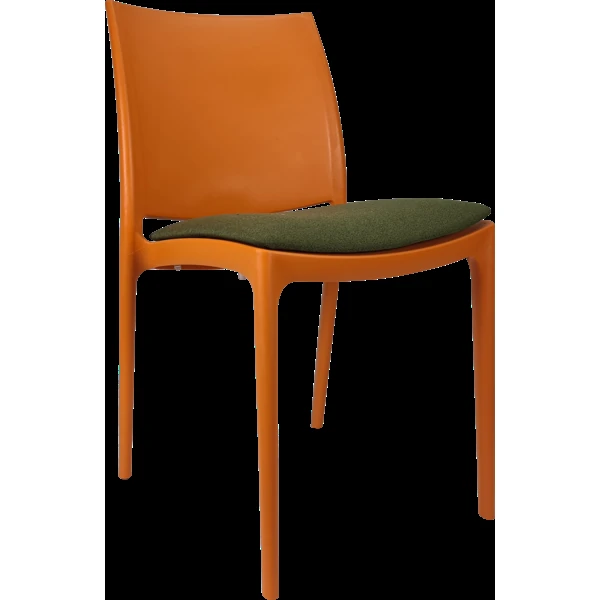 Siesta Maya Chair - Orange with Olive Green Fabric Cushion