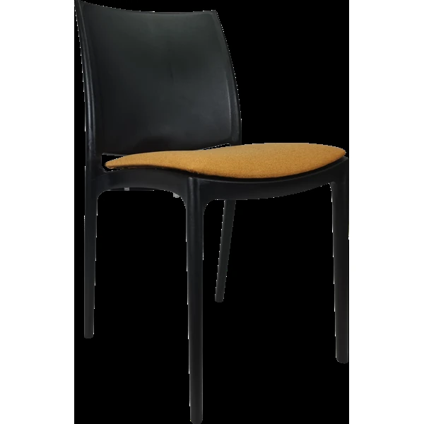 Siesta Maya Chair - Black with Orange Fabric Cushion