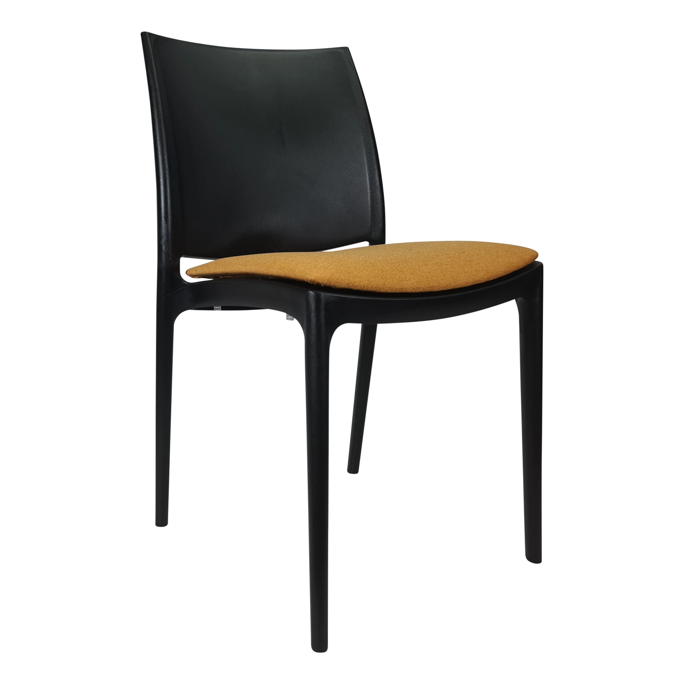 Siesta Maya Chair - Black with Orange Fabric Cushion