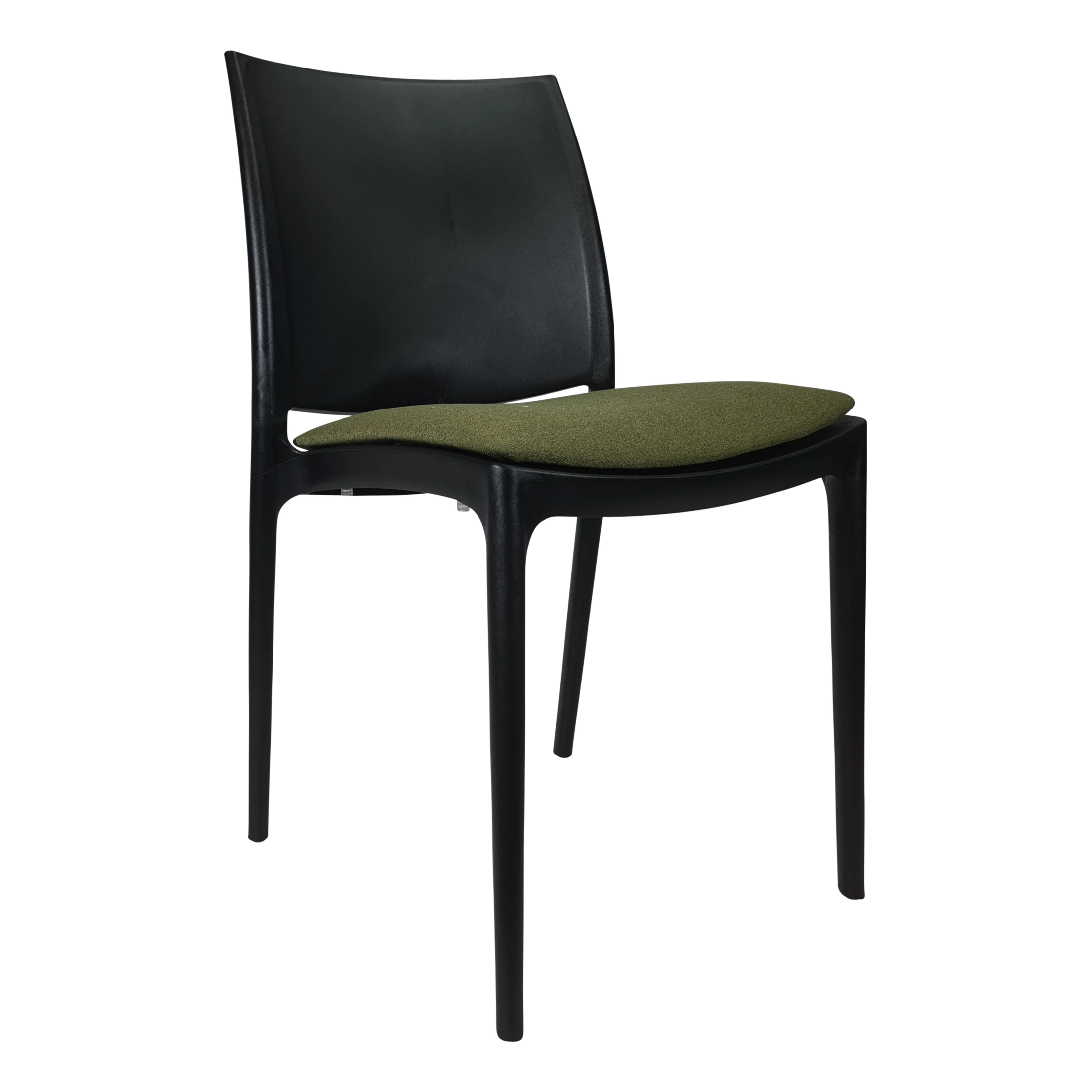 Siesta Maya Chair - Black with Olive Green Fabric Cushion