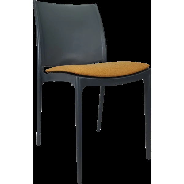 Siesta Maya Chair - Anthracite with Orange Fabric Cushion