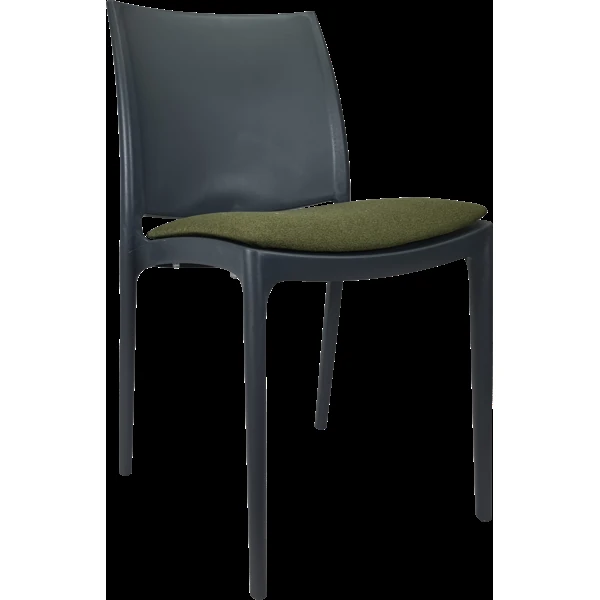 Siesta Maya Chair - Anthracite with Olive Green Fabric Cushion