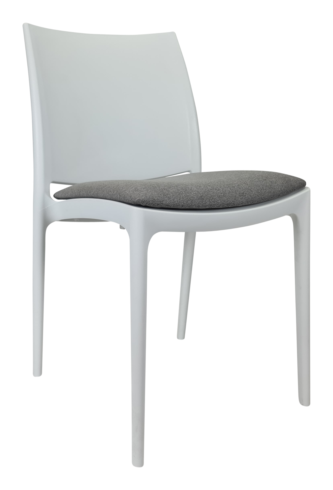Siesta Maya Chair - White with Taupe Fabric Cushion