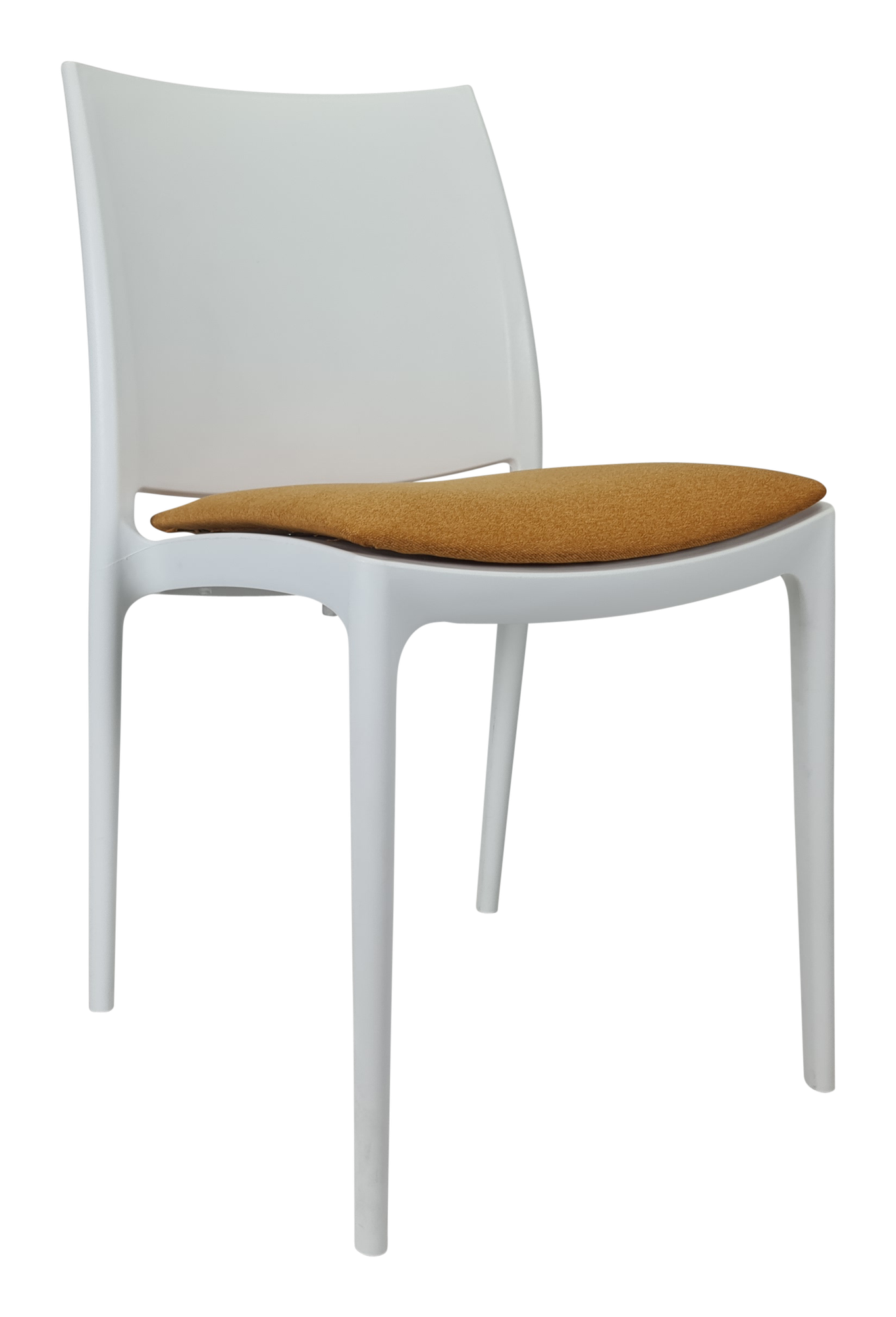 Siesta Maya Chair - White with Orange Fabric Cushion