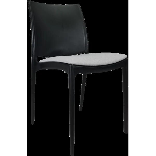 Siesta Maya Chair - Black with Light Grey Fabric Cushion