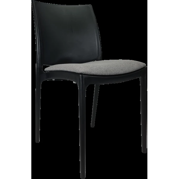 Siesta Maya Chair - Black with Taupe Fabric Cushion