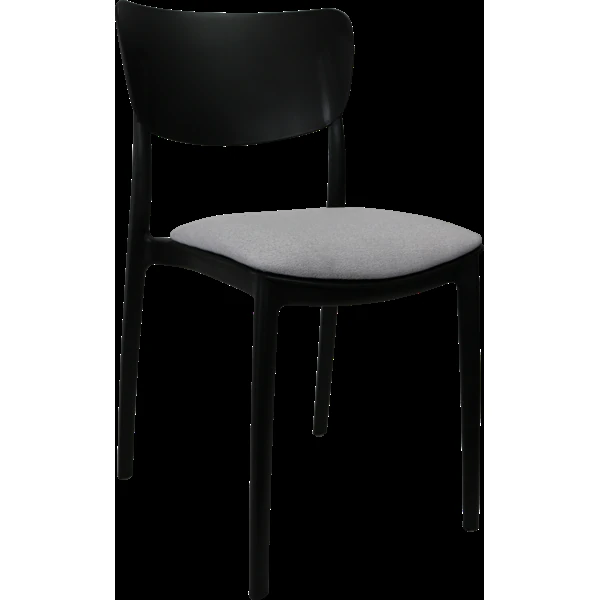 Siesta Monna Chair - Black with Light Grey Fabric Cushion
