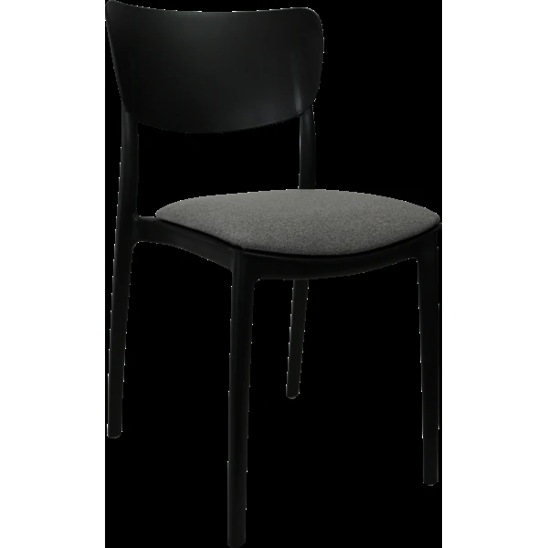 Siesta Monna Chair - Black with Taupe Fabric Cushion