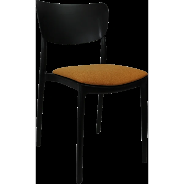 Siesta Monna Chair - Black with Orange Fabric Cushion