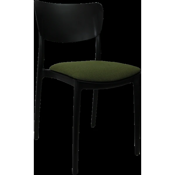 Siesta Monna Chair - Black with Olive Green Fabric Cushion