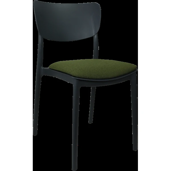 Siesta Monna Chair - Anthracite with Olive Green Fabric Cushion