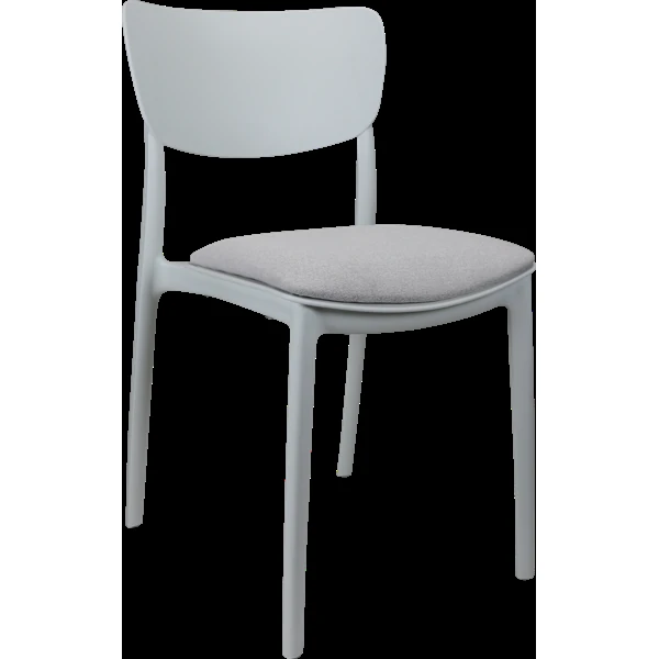Siesta Monna Chair - White with Light Grey Fabric Cushion