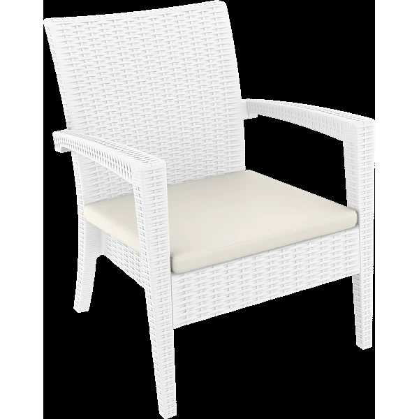 Siesta Miami (Tequila) Arm Chair - White with Cushion