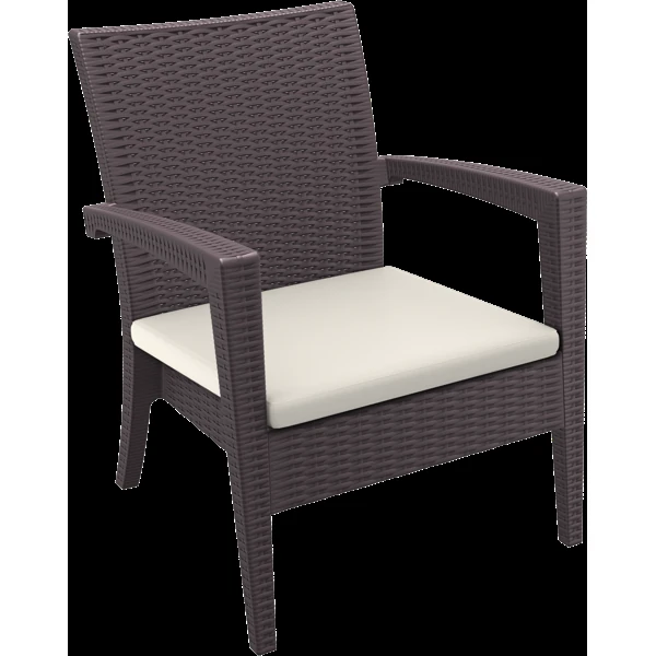 Siesta Miami (Tequila) Arm Chair - Chocolate with Cushion