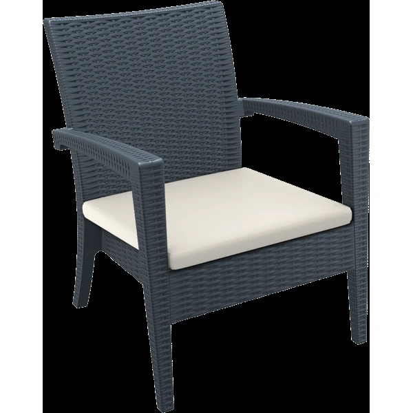 Siesta Miami (Tequila) Arm Chair - Anthracite with Cushion