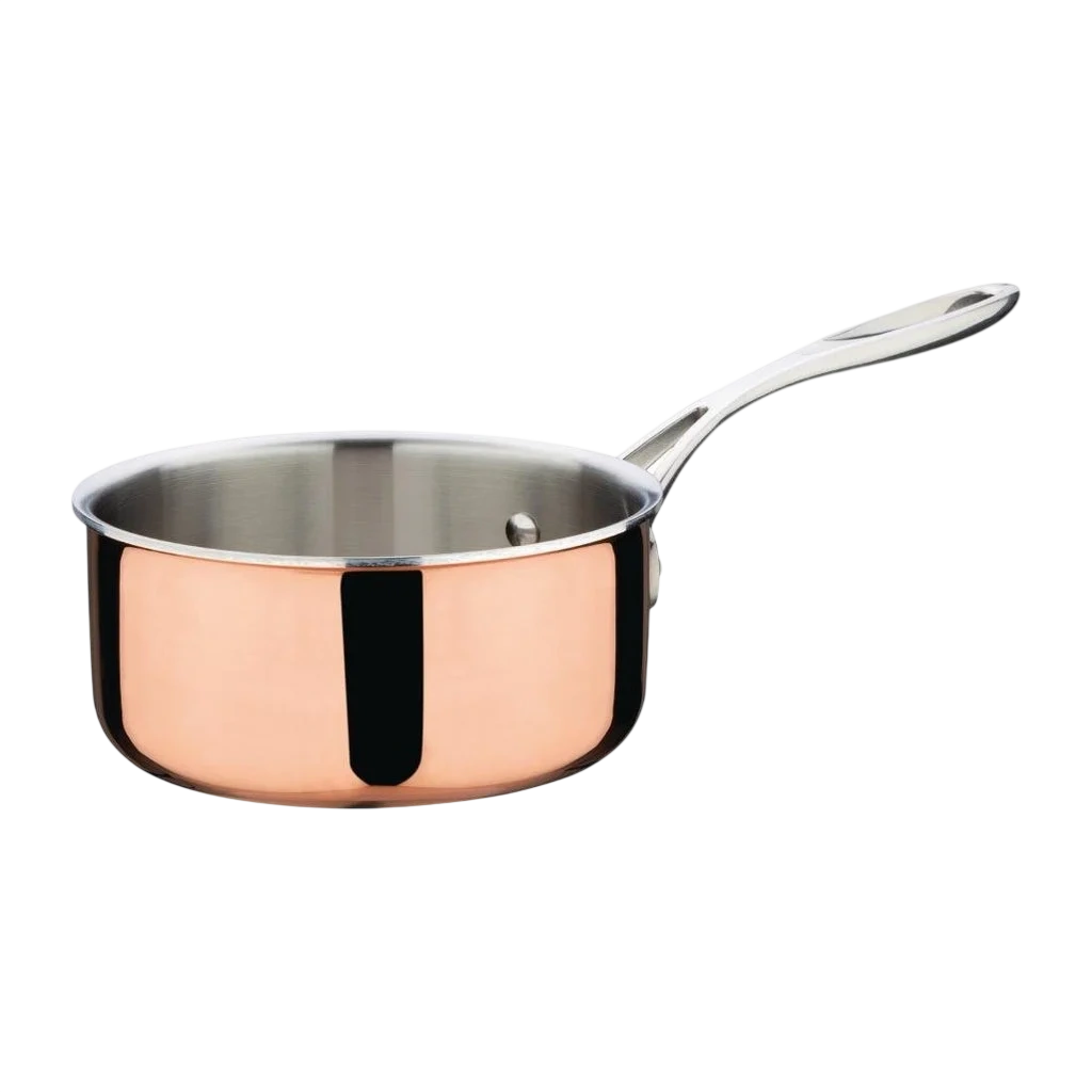 Vogue Induction Tri-Wall Copper Saucepan - 160mm 6" commercial kitchen equipment
