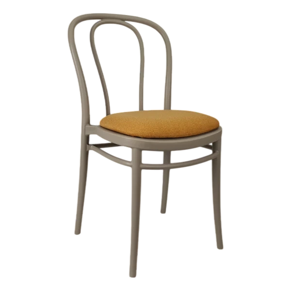 Siesta Victor Chair - Taupe with Orange Fabric Cushion